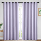 Yakamok Blackout Curtains Room Darkening Thermal Insulated Window Panels,Solid Grommet Top Drapes for Bedroom/Living Room(70Wx84L, Lilac, 2 Panels)