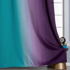 Estelar Textiler Ombre Teal and Purple Blackout Curtains for Kids Bedroom