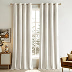 MIULEE 90 Inches Velvet Curtains Off White Elegant Grommet Curtains Thermal Insulated Soundproof Room Darkening Curtains/Drapes for Classical Living Room Bedroom Decor 52 x 90 Inch Set of 2