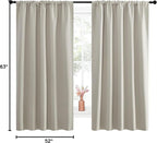NICETOWN Blackout Curtains for Living Curtains, Room Darkening Window Curtain Panels, Easy-Care Solid Thermal Insulated Draperies/Drapes for Daughter Room (Natural, 2 Panels, 52 by 63)