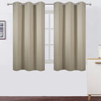 LEMOMO Beige Thermal Blackout Curtains/38 x 54 Inch/Set of 2 Panels Room Darkening Curtains for Bedroom