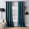 MIULEE Velvet Curtains Peacock Blue 52 x 96 Inch Length Set of 2