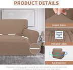 Easy-Going 100% Waterproof Oversized Chair Couch Cover, Dual Waterproof Sofa Cover, Stretch Jacquard Sofa Slipcover, Leakproof Furniture Protector for Kids, Pets, Dog and Cat, Camel