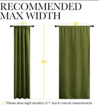 NICETOWN 2 Panels Blackout Curtains, Rod Pocket Thermal Insulated Drapes for Kitchen, Heavy Duty Small Window Treatment for Dorm Room, Studio Apartment, Basement (Olive Green, W42 x L30)