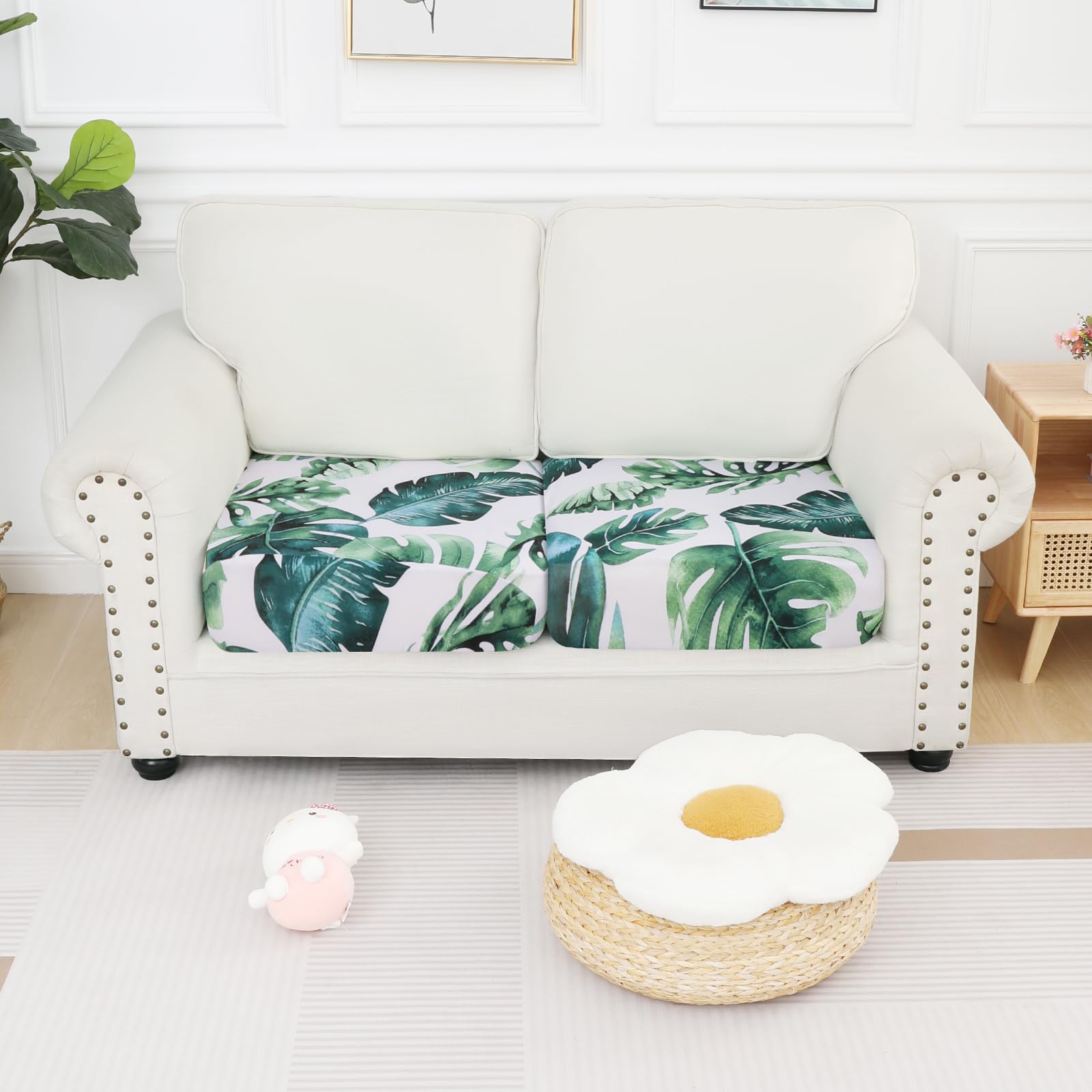 Smiry Printed Couch Cushion Covers, Stretch Couch Covers for Sofa