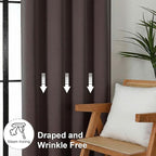 Simplebrand Ava Chocolate Blackout Curtains for Bedroom 84 Inch Length 2 Panels Set, Solid Thermal Insulated Privacy Living Room Window Treatment Curtains Blackout Drapes, W50 x L84 Inch, Chocolate