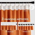 MIULEE Orange Back Tab Blackout Curtains 108 Inch Long 2 Panels Set for Living Room Bedroom Privacy, Rod Pocket/Pinch Pleated Fall Extra Long Thermal Insulated Room Darkening Light Blocking Drapes