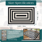 Modern Outdoor Rug - 28" x 43" Front Door Mat Indoor Outside Entrance Non-Slip Washable Outdoor Mat Black White Geometric Rug for Entryway Kitchen Bedroom Layered Doormat for Front Porch