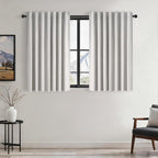 Topfinel 54 Inch Long Blackout Tiers Curtains for Small Window Modern Custom Short Curtain Drapes for Livingroom Bedroom Thermal Insulated Linen Cafe Drapes 2 Panels (W52 xL54) Grey Beige