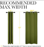 NICETOWN Window Curtain Panels, Christmas Window Decoration Thermal Insulated Solid Grommet Blackout Draperies/Drapes (One Pair, 34 by 84-inch, Olive Green)