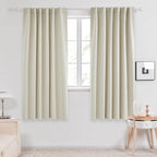 Deconovo Blackout Curtains, Thermal Insulated, W52 x L63 2 Panels, Back Tab, Machine Washable, Room-Darkening Drapes for Bedroom/Living Room Light Beige