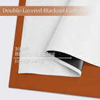Yakamok Room Darkening 100% Blackout Curtains Grommet Window Treatments with 2 Thick Layers-Burnt Orange Thermal Insulated Drapes Set of 2 Panels for Bedroom Living Room 38 Inches by 84 Inches Length