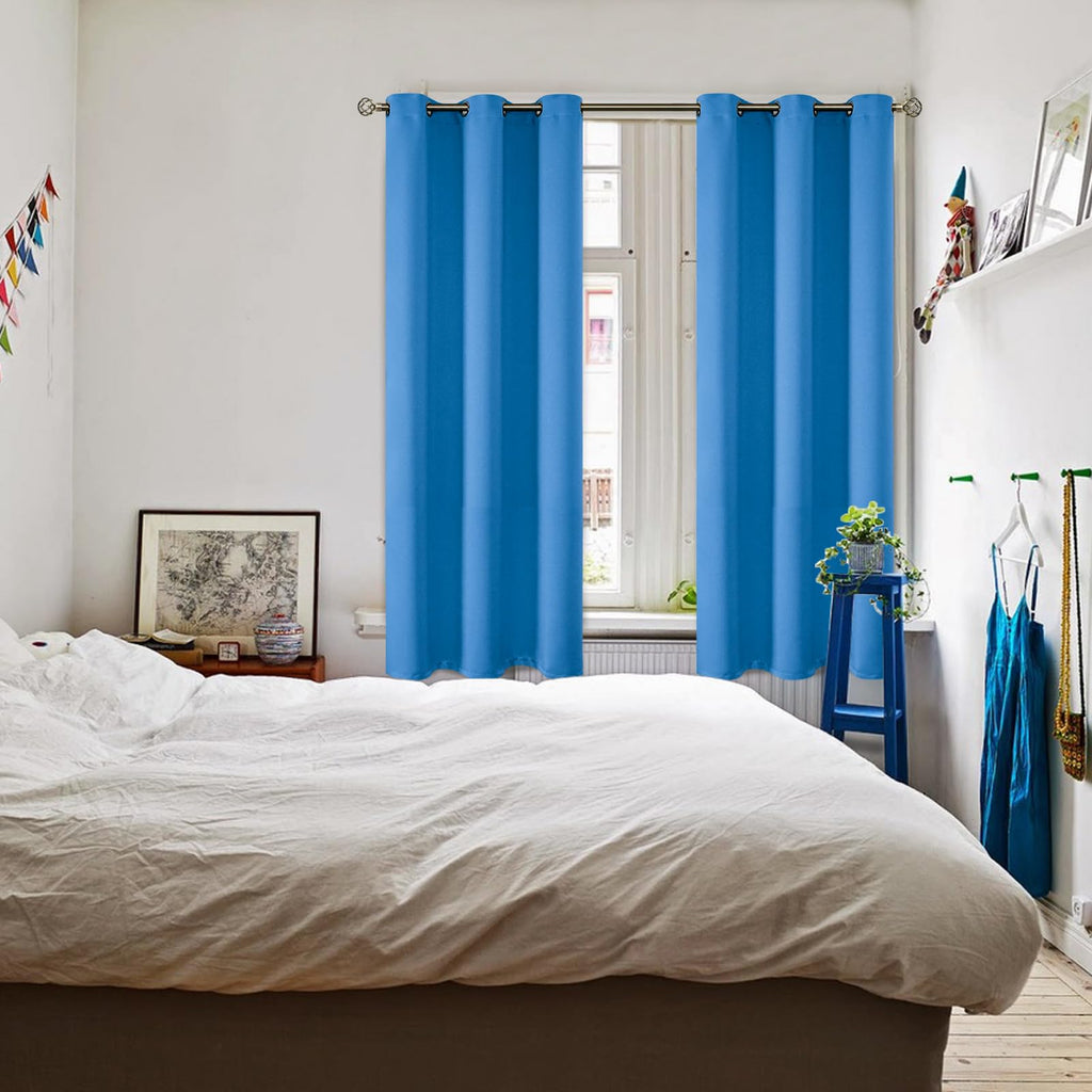 BGment Classic Blue Blackout Curtains for Bedroom 63 Inch Long - 2 Panels