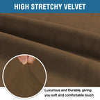 H.VERSAILTEX Stretch Velvet Sofa Covers for 3 Cushion Couch Covers Furniture Protector Soft with Non Slip Elastic Bottom, Crafted from Thick Comfy Rich Velour (Large Sofa 90"-97", Bronze Brown)