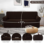 U-NICE HOME Oversized Stretch Couch Cover Slipcover, Chocolate