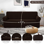 U-NICE HOME Oversized Stretch Couch Cover Slipcover, Chocolate