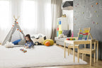 TWINNIS Super Soft Shaggy Rugs Fluffy Carpets 7x10 Feet, Indoor Modern Plush Area Rugs for Living Room Bedroom Kids Room Nursery Home Decor, Upgrade Anti-Skid Fuzzy Rug, Cream White