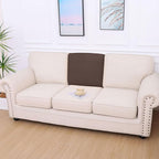 hyha Waterproof Couch Cushion Covers for Pets, Non Slip Sofa Seat Cover for Dogs Washable, Soft Thick Stretch Jacquard Fabric, Sofa Slipcovers with Elastic Bottom (1 Piece for Backrest M, Brown)