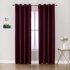 ChrisDowa Blackout Curtains 108 Inches Long 2 Panels Set for Living Room, Grommet Thermal Insulated Room Darkening Curtains for Bedroom (Burgundy Red, 52 x 108 Inch)