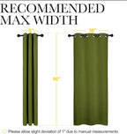 NICETOWN Patio Glass Door Christmas Panels, Blackout Curtains for Bedroom/Living Room, Privacy Panel Drapes for Dining Room and Guest Room (Olive Green, 42 inches Wide x 90 inches Long, 1 Pair)