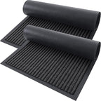 OLANLY Front Door Mat Indoor Outdoor Entrance, 2-Pack 29.5 x 17 Inch, Waterproof Heavy Duty Doormat, Fade Resistant, Low Profile, Easy Clean Patio Porch Welcome Floor Mats for Entry, Charcoal Grey