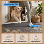 GORILLA GRIP® Ultra Absorbent Front Door Mat Outside Entrance, 72x24, Traps Dirt and Moisture, HydroABSORB Indoor Outdoor Doormat Holds 2.75 Cups Water, Stain and Fade Resistant Welcome Mat, Charcoal