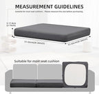12Pcs Outdoor Cushion Covers, Patio Cushion Covers,Stretch Elastic Slipcovers, Replacement Washable & Reusable Furniture Protector for Patio Couch (Grey,Cover Only)