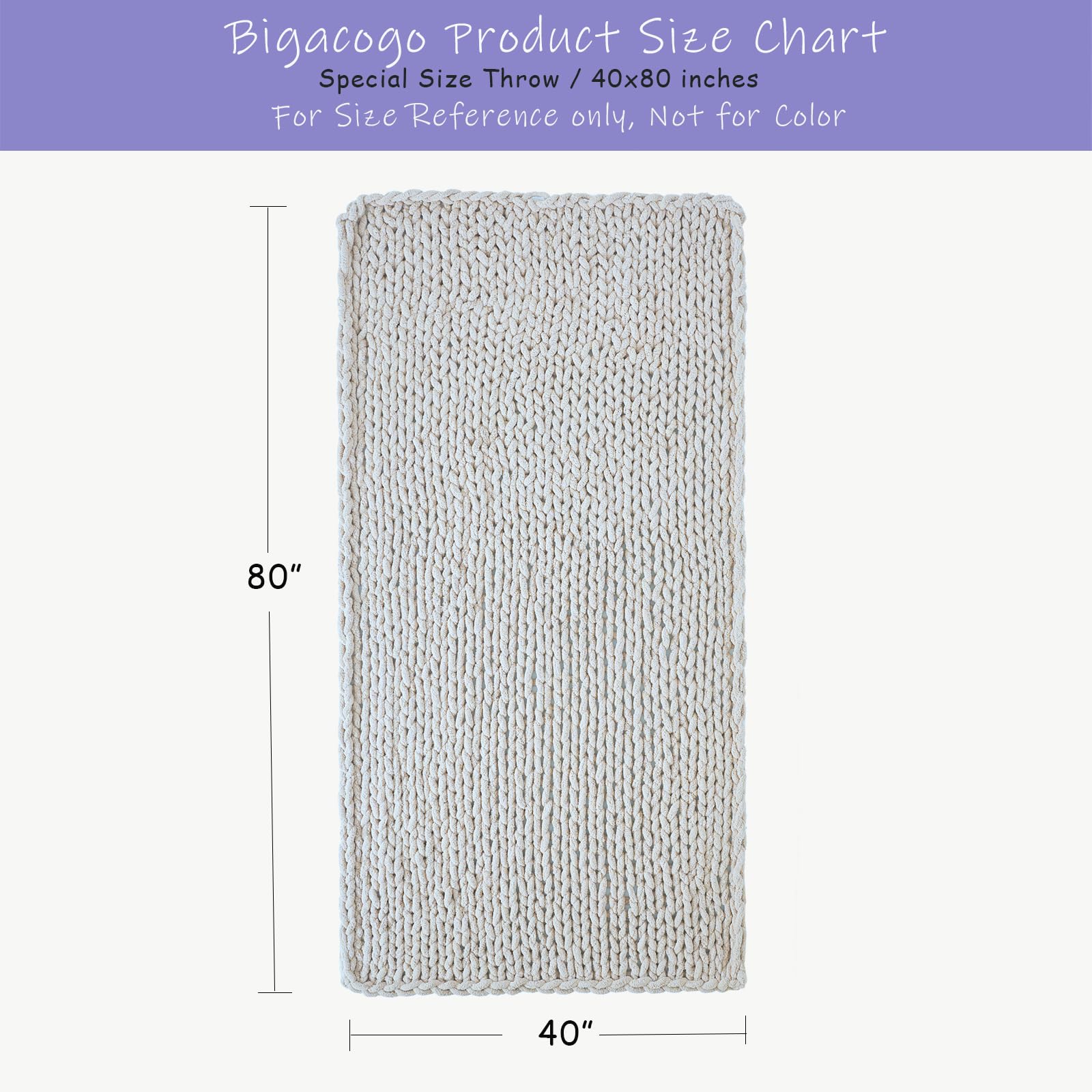 Bigacogo Chunky Knit Throw Blanket for Couch, 40x80 inches, Navy Blue