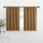NICETOWN RV Blackout Curtains for Camper Windows, Gold Brown, 34" x 36", Set of 2, Kitchen Curtains, Short Blackout Drapes, Thermal Insulated Rod Pocket Window Treatment Draperies for Nursery