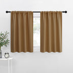 NICETOWN RV Blackout Curtains for Camper Windows, Gold Brown, 34" x 36", Set of 2, Kitchen Curtains, Short Blackout Drapes, Thermal Insulated Rod Pocket Window Treatment Draperies for Nursery
