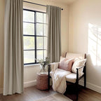 100% Blackout Shield Linen Blackout Curtains for Bedroom 108 Inches Long, Back Tab/Rod Pocket Living Room Drapes, Thermal Insulated Blackout Curtains 2 Panels Set, 50" W x 108" L, Faux Linen