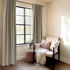 Faux Linen Total Blackout Curtains for Bedroom 84 Inches Long, Faux Linen
