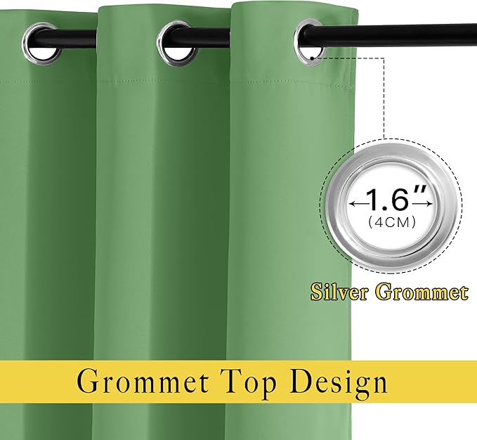 NICETOWN Patio Glass Door Panels - (52 inches Wide x 120 inches Long, Forest Green, 1 Pair) Blackout Curtains for Window Decoration, Privacy Panel Drapes for Dining Room and Guest Room