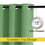 NICETOWN 66 inch Forest Green Curtains for Bedroom, Blackout Curtains Thermal Window Treatment Energy Saving Solid Grommet Sound Reducing Drapes for Living Room, 2 Panels, W66 x L66