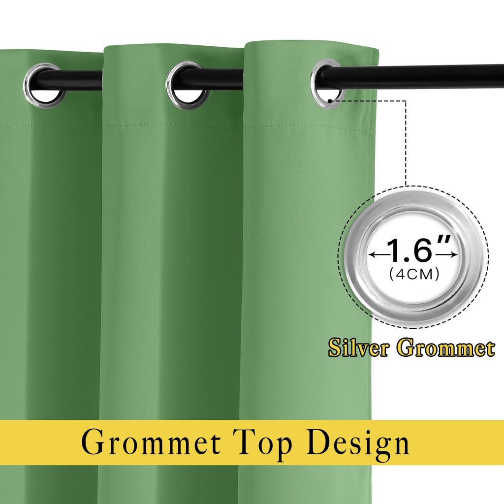 NICETOWN Blackout Curtains for Boys Room - Thermal Insulated Solid Grommet Room Darkening Curtains/Panels/Drape for Bedroom (Forest Green, 1 Pair, 46 by 72-Inch)