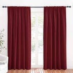 RYB HOME Large Blackout Curtains for Bedroom 84 inches Long 2 Panels Set, Privacy Thermal Insultaed Sunlignt Heat Blocking Drapes for Sliding Patio Door, Width 70 by Length 84, Burgundy Red