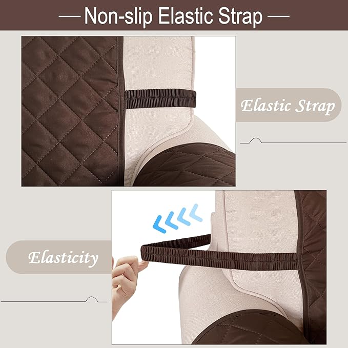 Reversible Sofa Covers Couch Cover Furniture Protector for Dogs Elastic Straps Water Resistant(Sofa,Chocolate/Chocolate)