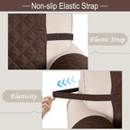 Reversible Sofa Covers Couch Cover Furniture Protector for Dogs Elastic Straps Water Resistant(Sofa,Chocolate/Taupe)