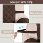 Luxshare Home Reversible Recliner Chair Covers, 23" Chair, Chocolate