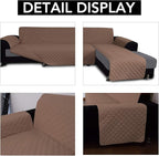 Easy-Going Sofa Slipcover L Shape Sofa Cover Sectional Couch Cover Chaise Slip Cover Furniture Protector Cover for Pets Kids Children Dog Cat (Large,Brown/Brown)