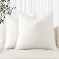 MIULEE Decorative Linen Euro Sham Pillow Covers 26x26 Cream White