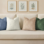 decorUhome Throw Pillow Covers 12x20 Inch Set of 2, Soft Plush Faux Wool Dusty Blue Solid Couch Pillow Covers, Accent Farmhouse Neutral Rectangle Pillow Cases for Sofa Bed Living Room