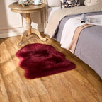 EasyJoy Ultra Soft Fluffy Shaggy Area Rug Faux Fur Rug Chair Cover Seat Pad Fuzzy Area Rug for Bedroom Floor Sofa Living Room (2 x 3 ft Sheepskin, Burgundy)