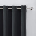 LEMOMO Blackout Curtains 66 x 95 inch/Black Curtains Set of 2 Panels/Thermal Insulated Room Darkening Bedroom Curtains