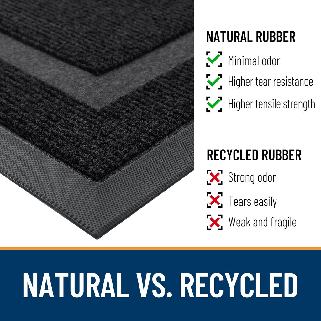 OLANLY Front Door Mat Outside 47x23, All-Season Heavy-Duty Rubber Doormat