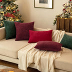 MIULEE Pack of 2 Red Couch Throw Pillow Covers 20x20 Inch Soft Polyester Chenille Pillow Covers for Sofa Living Room Solid Dyed Pillow