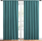 NICETOWN Living Room Curtains, Window Curtain Panels, Thermal Insulated Solid Rod Pocket Blackout Draperies/Drapes (Sea Teal, One Pair, 70 by 84-inch)