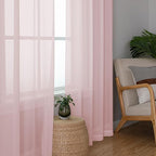 Simplebrand Blush Sheer Curtains 72 Inches Long 2 Panels for Living Room, Rod Pockets Airy Window Treatments Voile Sheer Black Curtains Panels Lightweight for Front Back Patio Glass Door, 42" Width