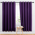 NICETOWN Bedroom Curtains Blackout Drapery Panels, 2 Panels, 70 x 72 inches, Royal Purple, Three Pass Microfiber Thermal Insulated Solid Ring Top Blackout Window Curtains/Drapes