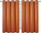 LEMOMO Orange Blackout Curtains 52 x 54 Inch Length/Set of 2 Curtain Panels/Thermal Insulated Room Darkening Blackout Curtains for Bedroom